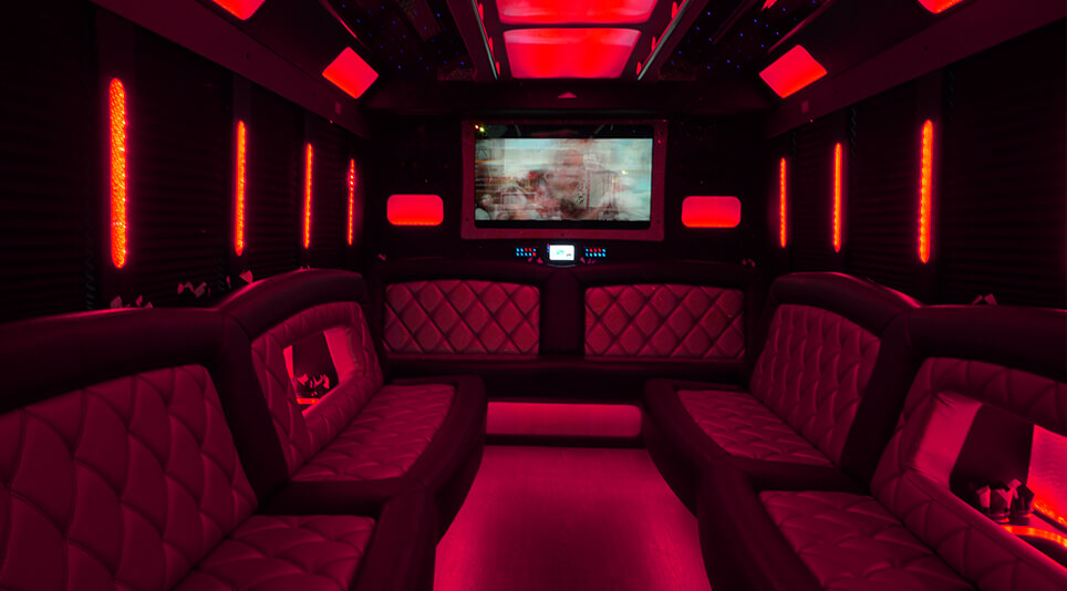party bus rental interior