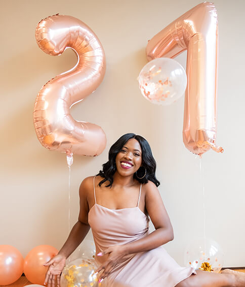 lady on her birthday party