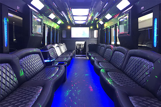 ample party bus lounge