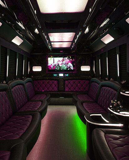 ample party bus lounge