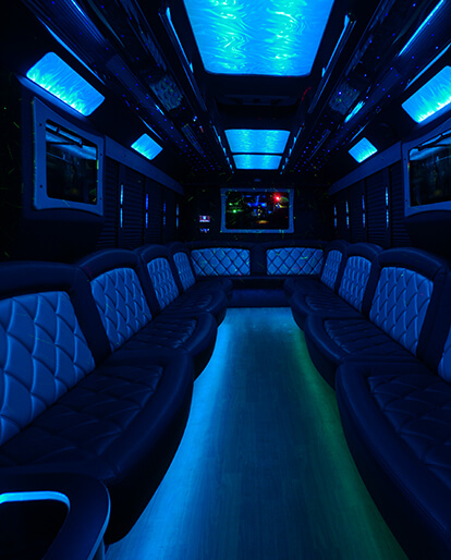 deluxe party bus interior